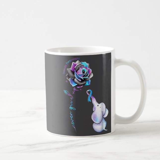 Caneca De Café Flor Elefante do Mês de Conscientização sobre Prev (Direita)