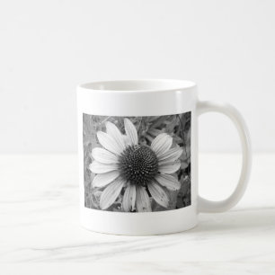 Caneca De Café Flor em preto e branco