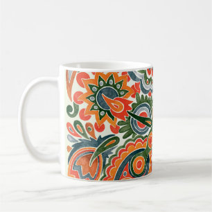 Caneca De Café Flor Étnico Ucraniano, Marcador Desenhado À Mão.