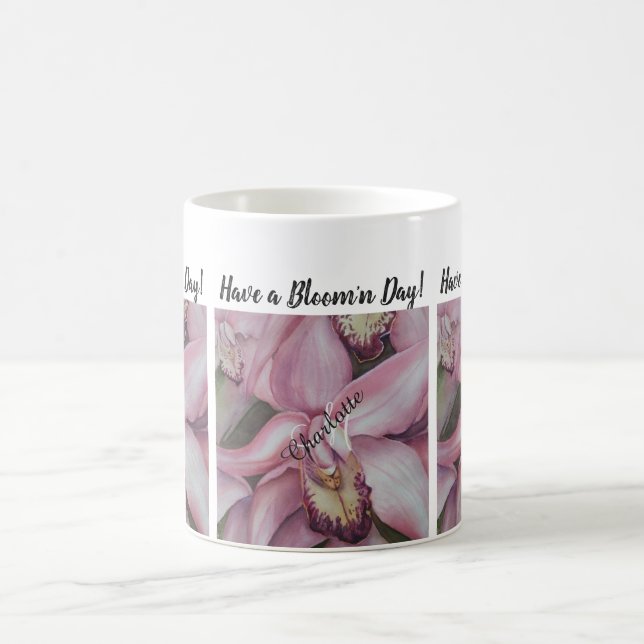 Caneca De Café Flor Exótico Orquídea Rosa (Centro)
