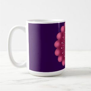 Caneca De Café Flor Fantasia Rosa Brilhante   Floral Neon Abstrat