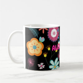 Caneca De Café Flor Floral Cor-de-rosa