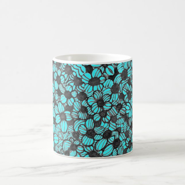 Caneca De Café Flor Floral Design Personalizado Mug (Centro)