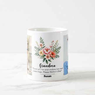 Caneca De Café Flor Floral Personalizado - Presente Granma da Mãe