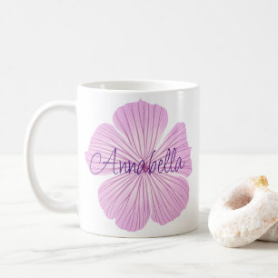 Caneca De Café Flor Lavatera Rosa