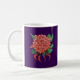 Caneca De Café Flor Mão Desenhada Waratah