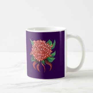 Caneca De Café Flor Mão Desenhada Waratah