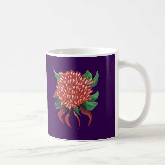Caneca De Café Flor Mão Desenhada Waratah (Direita)