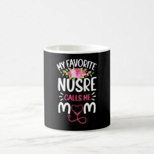 Caneca De Café Flor Meu Enfermeiro Favorito Me Chama De Mãe Estet