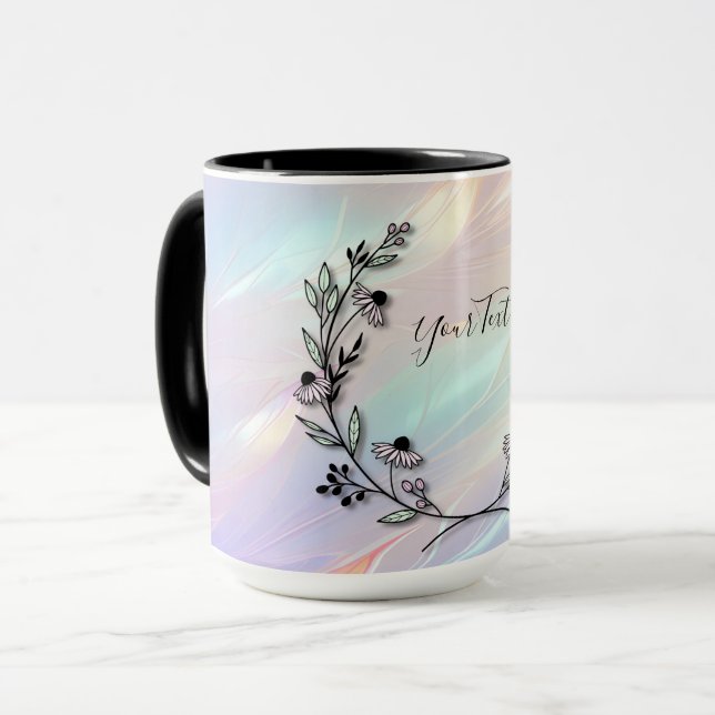 Caneca de Café Flor Minimalista (Frente Esquerda)