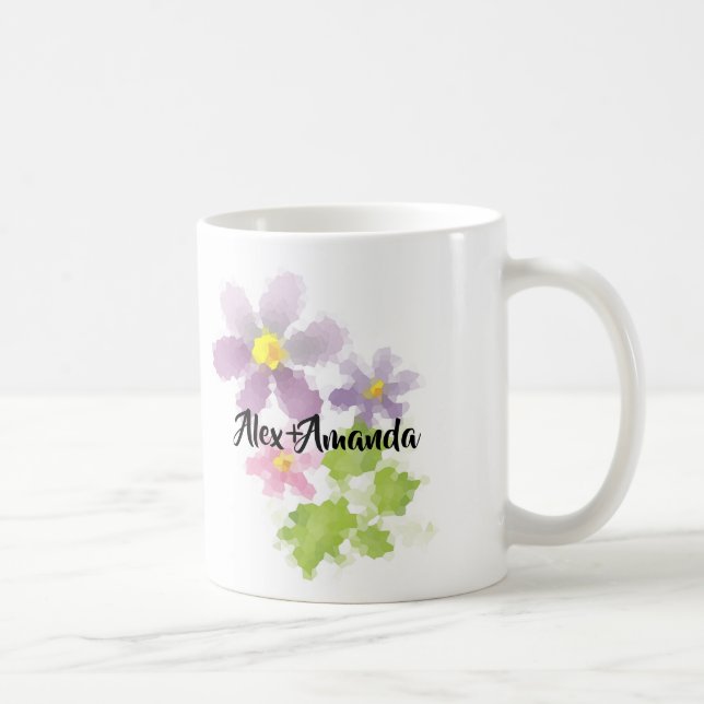 Caneca De Café Flor mosaico de flores 2 (Direita)