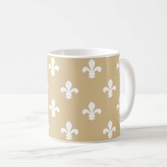 Caneca De Café Flor Neutral Loura de Lys (Frente Esquerda)