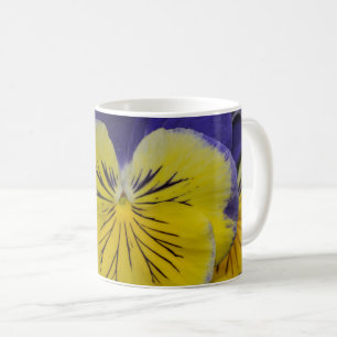 Caneca De Café Flor pansível púrpura e amarela