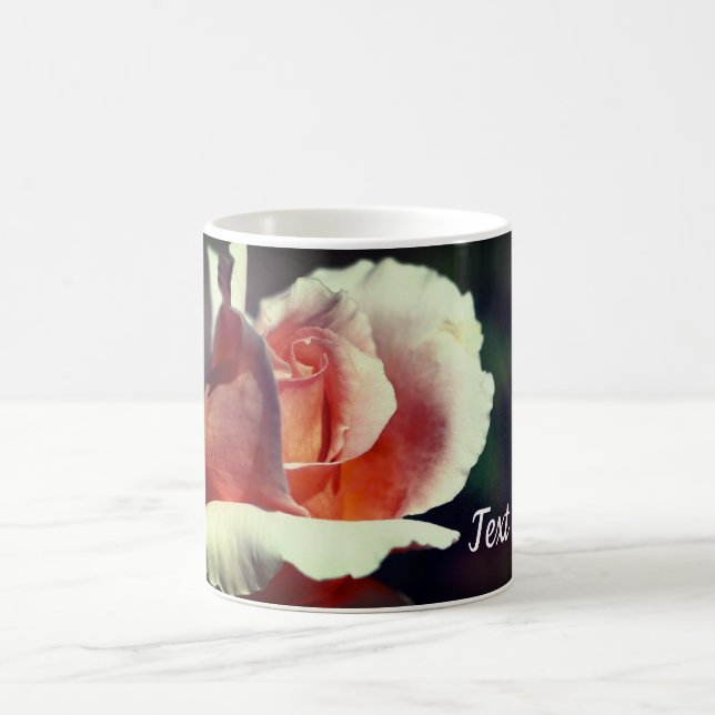 Caneca De Café Flor Peach Rosebud Personalizado (Centro)