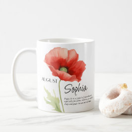 Caneca De Café Flor Personalizada do Mês de Nascimento Agosto