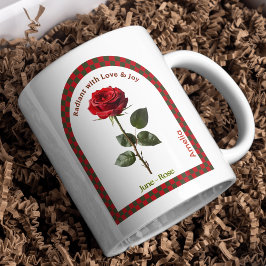 Caneca De Café Flor Personalizada do Mês de Nascimento do Junho