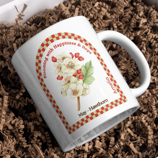 Caneca De Café Flor Personalizado do Mês de Nascimento