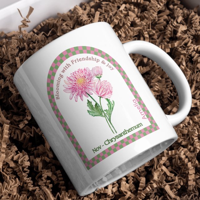 Caneca De Café Flor Personalizado do Mês de Nascimento do Novembr (Criador carregado)