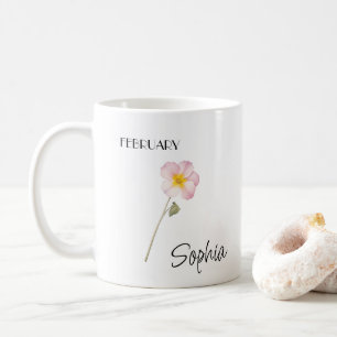 Caneca De Café Flor Personalizado em Fevereiro