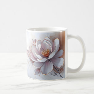 Caneca De Café Flor pintado dimensional Elegante 3