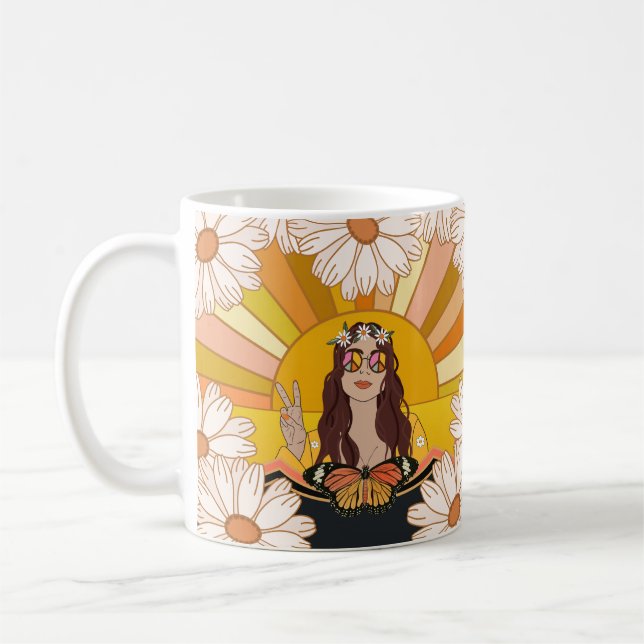 Caneca De Café Flor Power Peace (Esquerda)