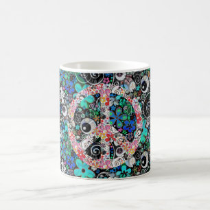 Caneca De Café Flor Power Peace I Energia da ventoinha
