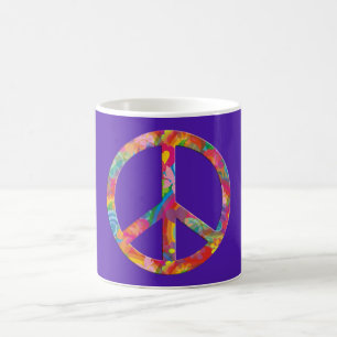 Caneca De Café Flor Power Peace violeta