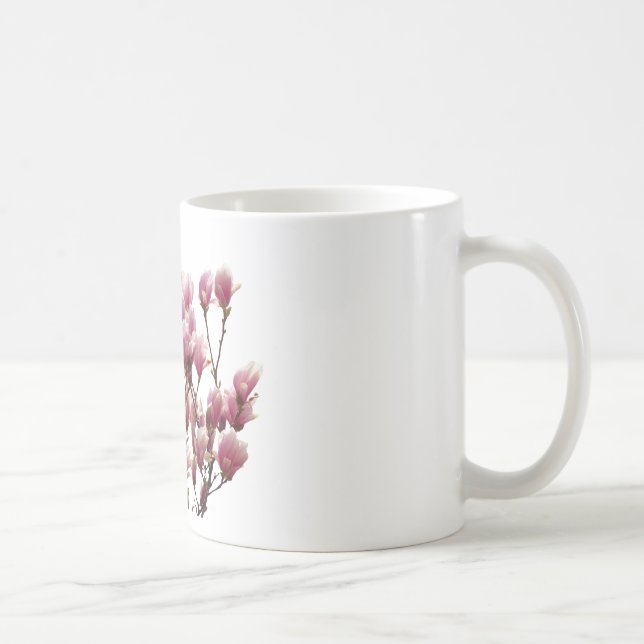Caneca De Café Flor-Primavera de-Magnolias Rosa (Direita)