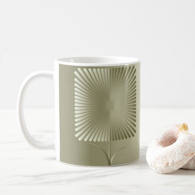 Caneca De Café Flor quadrada dourada (Com Donut)