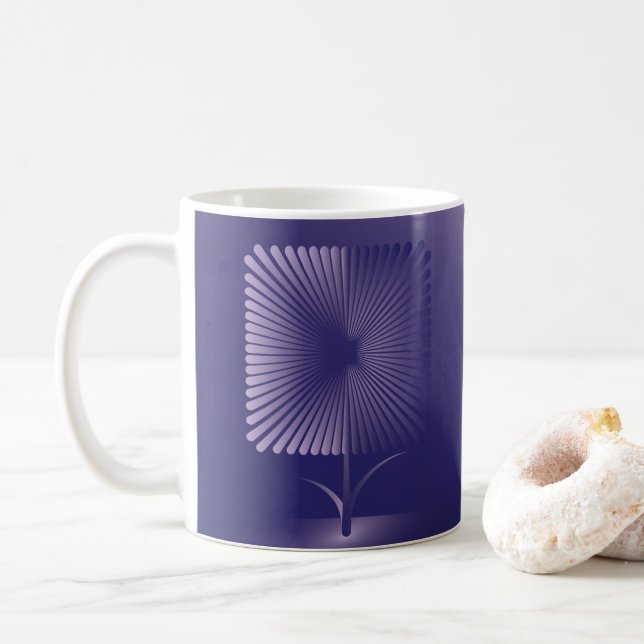 Caneca De Café Flor quadrada violeta (Com Donut)
