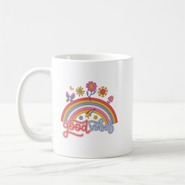 Caneca De Café Flor retrógrado retrógrado de positividade simples (Esquerda)