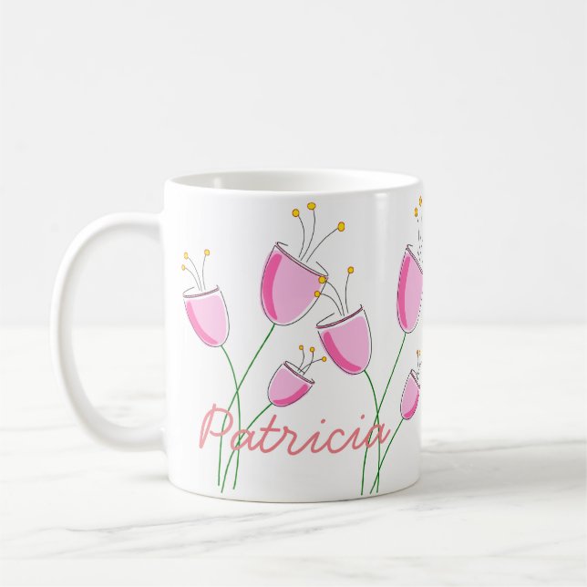 Caneca De Café Flor Rosa (Esquerda)