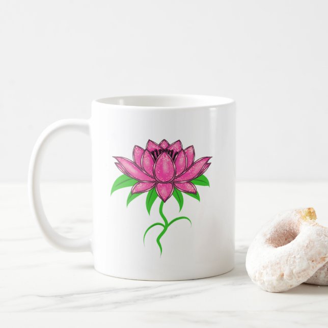 Caneca De Café Flor rosa (Com Donut)
