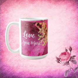 Caneca De Café Flor Rosa Ama Você Mais