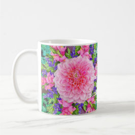Caneca De Café Flor Rosa Dahlia