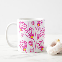 Caneca De Café Flor Rosa Floral