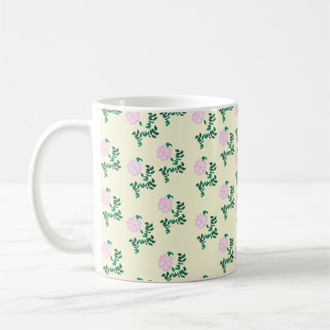 Caneca De Café Flor Rosa selvagem (Esquerda)