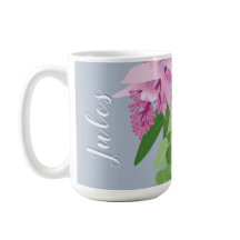 Flor rosa Tropical Medinilla Rosa em Azul Adiciona