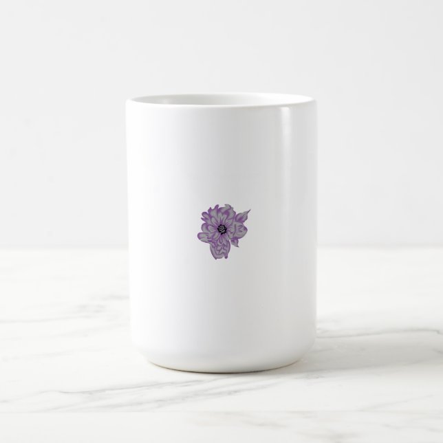 Caneca De Café Flor roxa com bolinhas e preto (Centro)