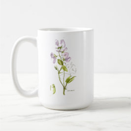 Caneca De Café Flor roxa de ervilha doce e ditado
