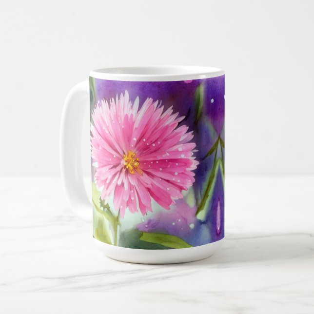 Caneca De Café Flor Roxo (Frente Esquerda)