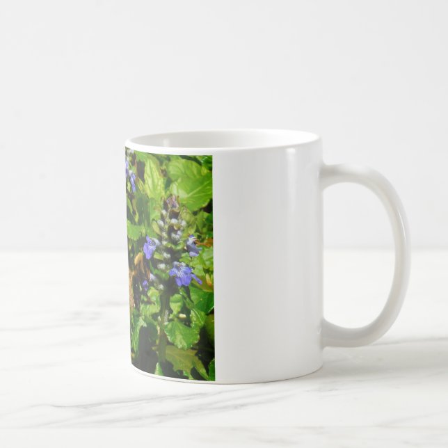Caneca De Café Flor Roxo e Abelhas (Direita)