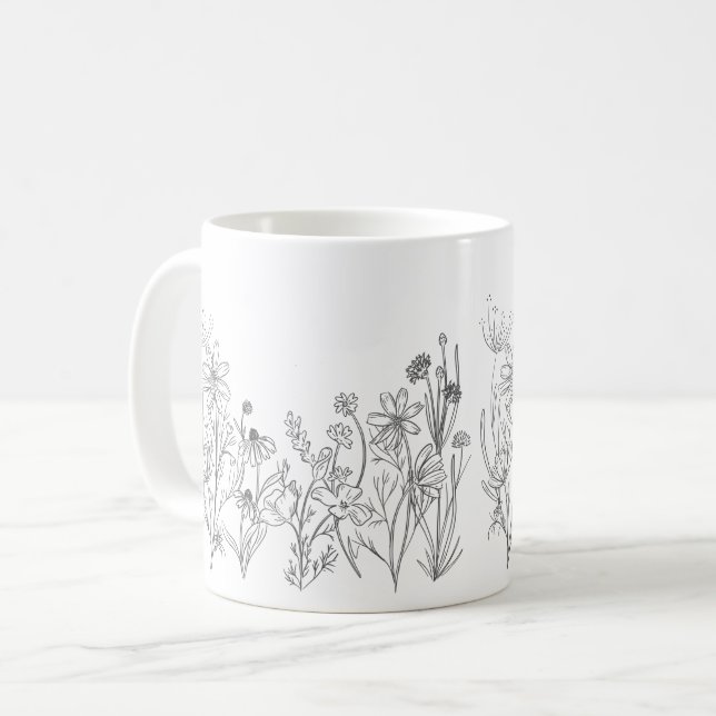Caneca De Café Flor selvagem  (Frente Esquerda)