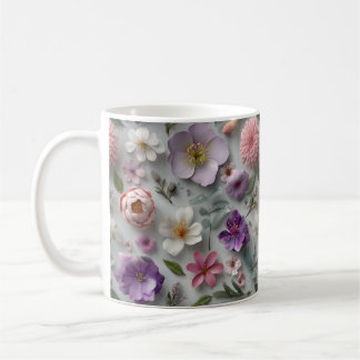 Caneca De Café Flor Selvagem 3D, bonito, Rosa E Roxo