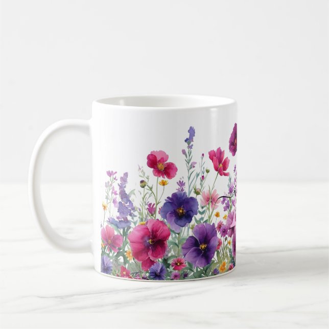 Caneca De Café Flor selvagem, Monograma (Esquerda)