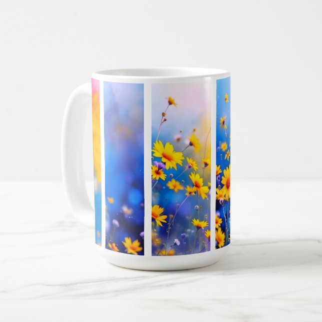 Caneca De Café Flor Silvestre Abstrata (Frente Esquerda)