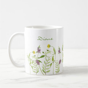 Caneca De Café Flor silvestre elegante personalizado