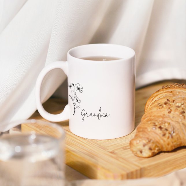 Caneca De Café Flor Simples, Vovó Mug (Criador carregado)