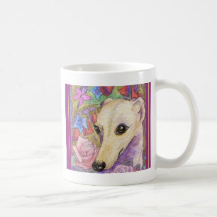 Caneca De Café Flor tímida Whippet