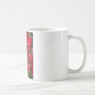 Caneca De Café Flor Vermelha Natural Febre Branca Caleidoscópio A
